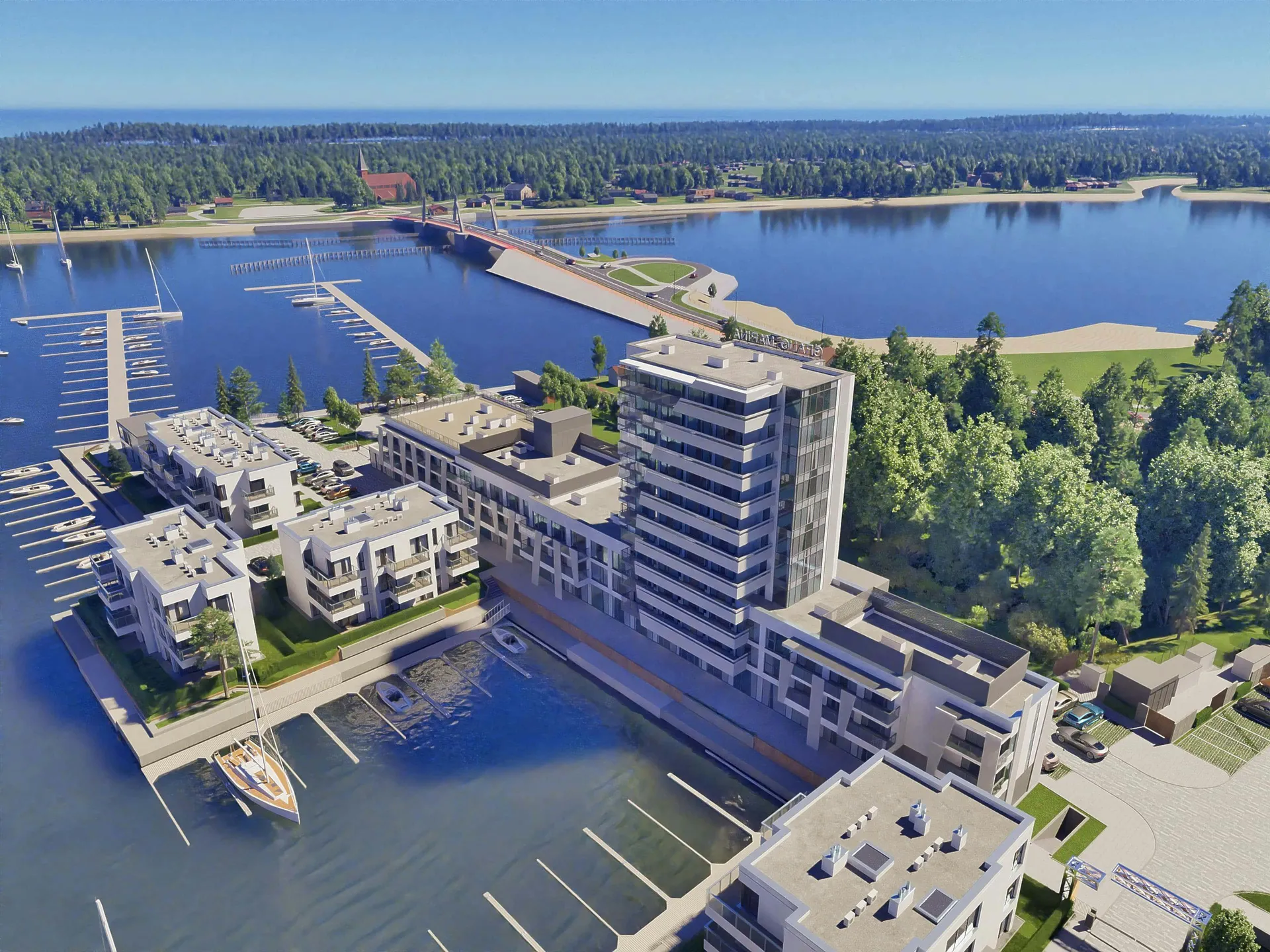 3D Twin waterfront estate